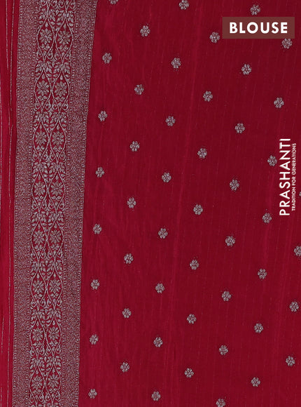 Banarasi semi crepe saree dark pink with allover thread & zari woven floral weaves and zari woven border