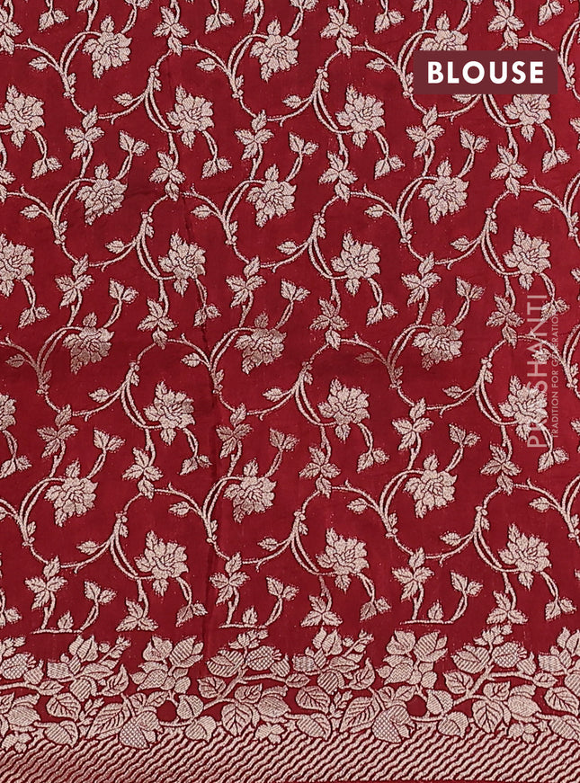 Dola silk saree deep maroon with plain body and zari woven border