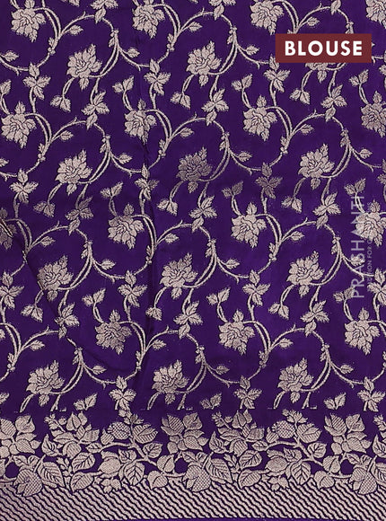 Dola silk saree violet with plain body and zari woven border