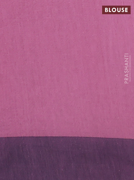 Bengal soft cotton saree mauve pink and blue with allover butta weaves and simple border