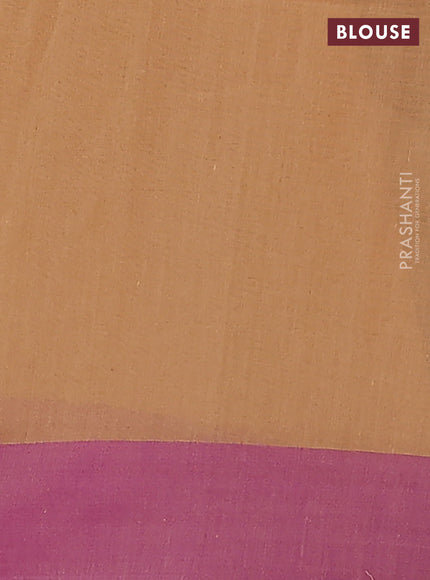 Bengal soft cotton saree sandal and purple with allover butta weaves and simple border
