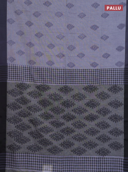 Bengal soft cotton saree greyish blue and grey with allover butta weaves and simple border