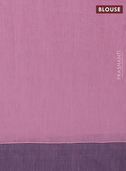Bengal soft cotton saree mavue pink and navy blue with allover weaves and simple border