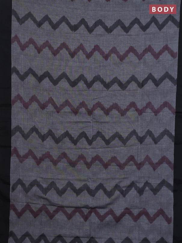 Bengal soft cotton saree grey and maroon with allover weaves and simple border