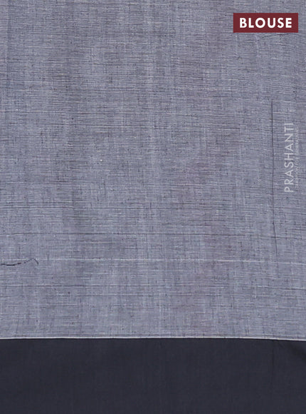 Bengal soft cotton saree grey and maroon with allover weaves and simple border