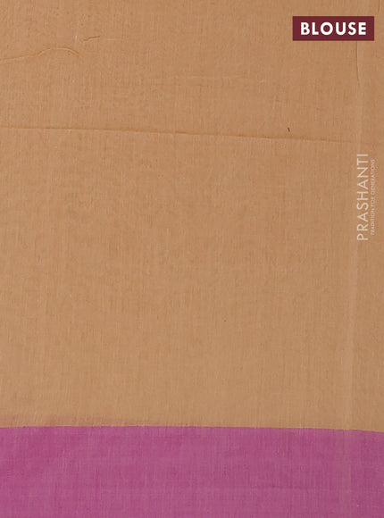 Bengal soft cotton saree sandal and purple with allover butta weaves and simple border