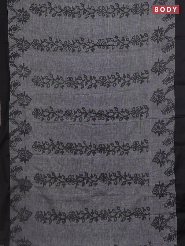 Bengal soft cotton saree grey and maroon with allover weaves and simple border