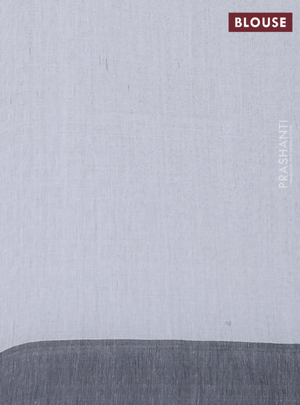 Bengal soft cotton saree off white and black with allover weaves and simple border