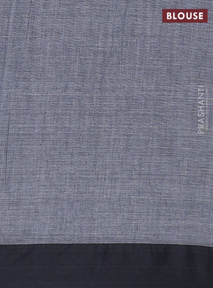 Bengal soft cotton saree grey and maroon with allover weaves and simple border