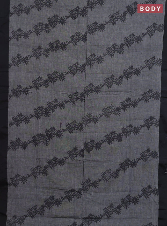 Bengal soft cotton saree gery and maroon with allover weaves and simple border