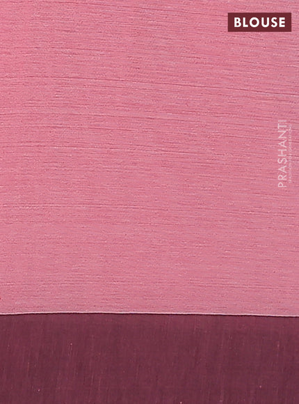 Bengal soft cotton saree peach pink and green with allover weaves and simple border