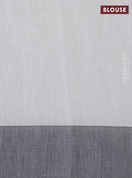 Bengal soft cotton saree off white and black with allover butta weaves and simple border