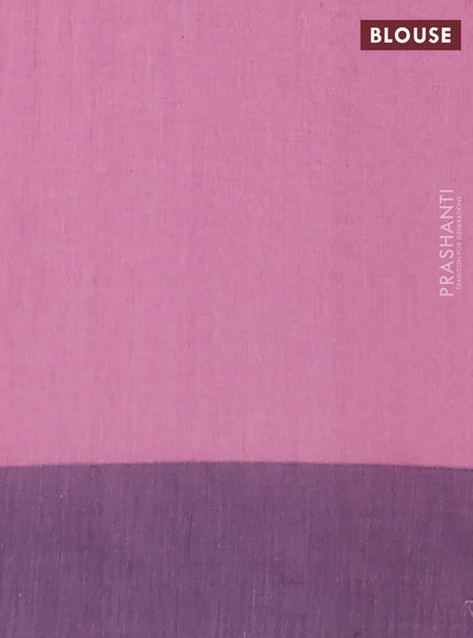 Bengal soft cotton saree mavu pink and navy blue with allover butta weaves and simple border