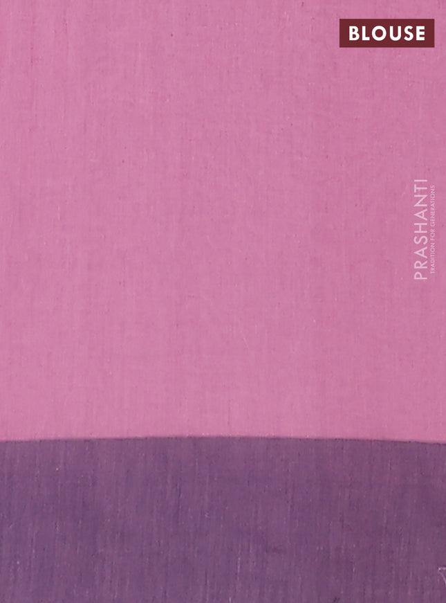 Bengal soft cotton saree mavu pink and navy blue with allover butta weaves and simple border