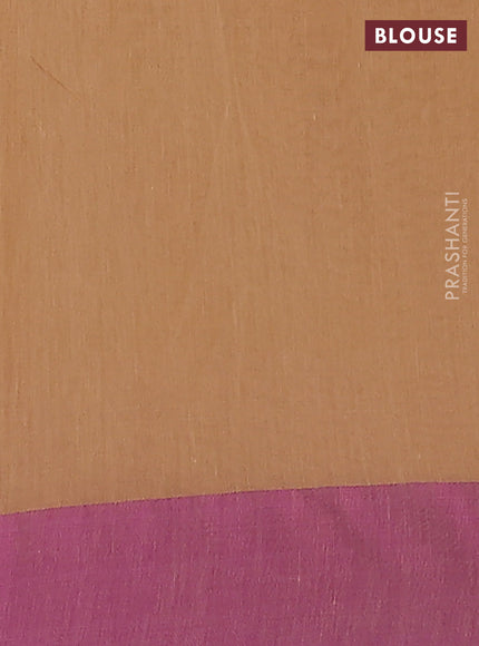 Bengal soft cotton saree sandal and purple with allover butta weaves and simple border