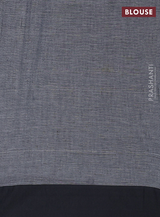 Bengal soft cotton saree grey and maroon with allover weaves and simple border