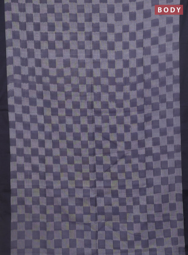 Bengal soft cotton saree grey and black with allover weaves and simple border