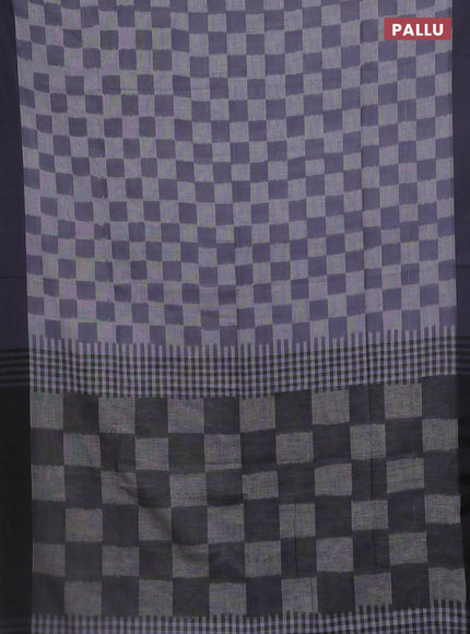 Bengal soft cotton saree grey and black with allover weaves and simple border