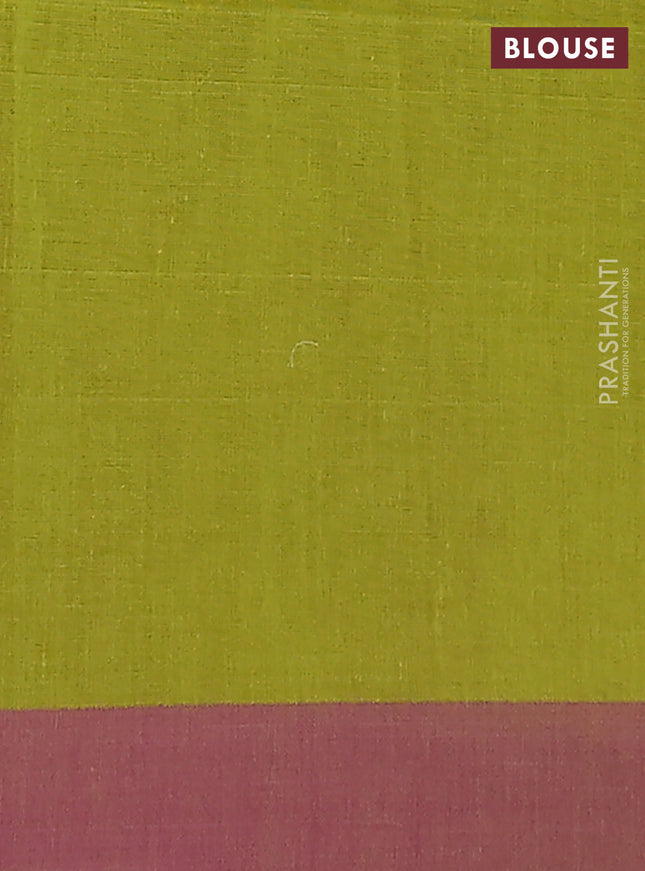 Bengal soft cotton saree light green and purple with allover butta weaves and simple border