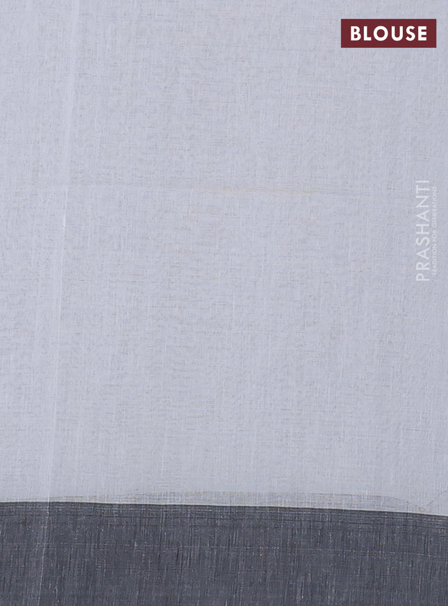 Bengal soft cotton saree off white and black with allover butta weaves and simple border