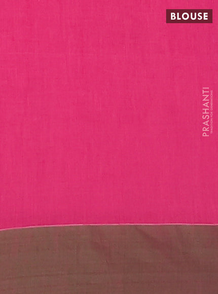 Bengal soft cotton saree peach pink and green with allover butta weaves and simple border