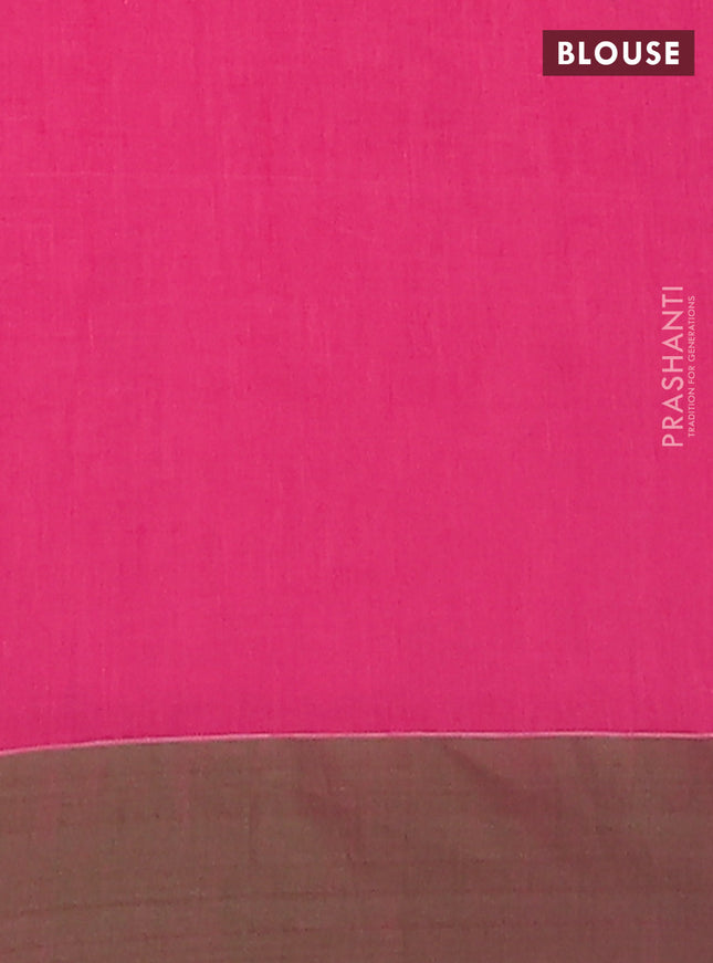 Bengal soft cotton saree peach pink and green with allover butta weaves and simple border
