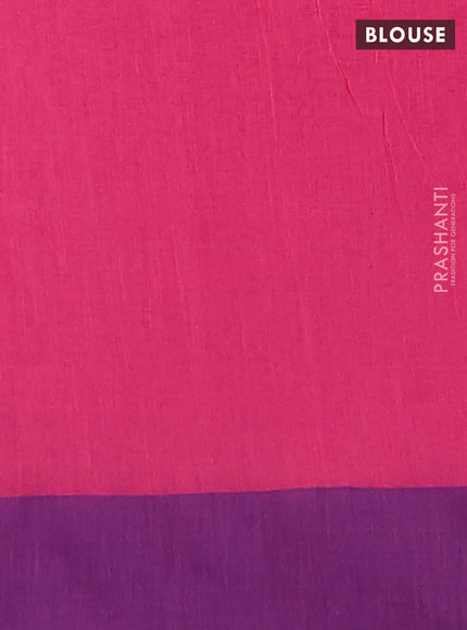 Bengal soft cotton saree peach pink and blue with allover butta weaves and simple border