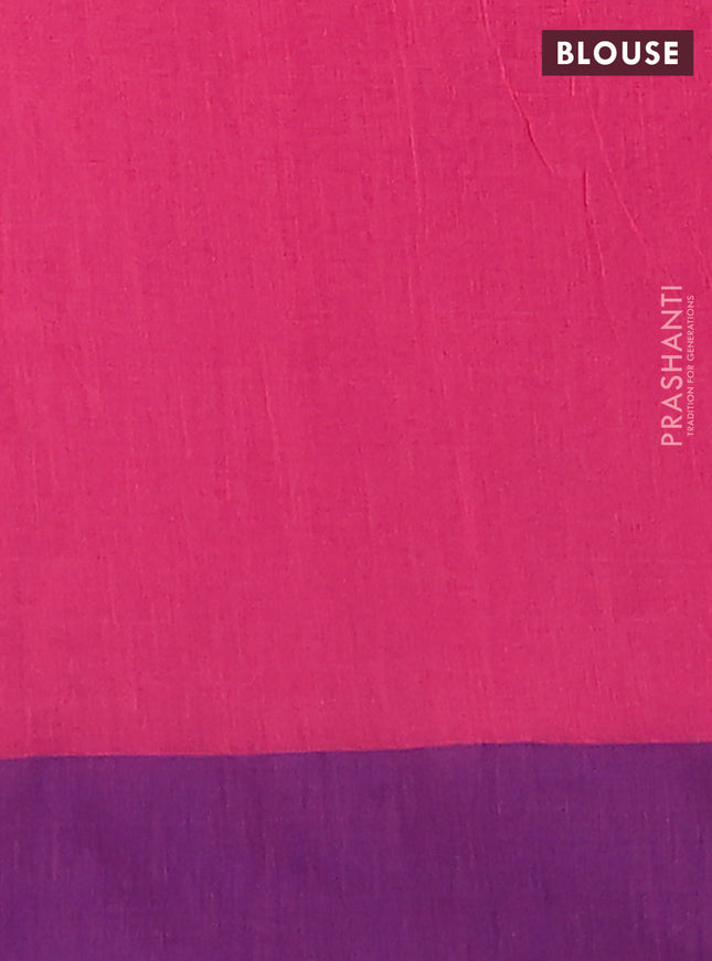 Bengal soft cotton saree peach pink and blue with allover butta weaves and simple border