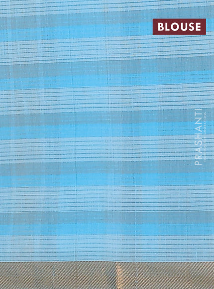 Mangalgiri cotton saree multi colour and grey with allover checked pattern and zari woven border