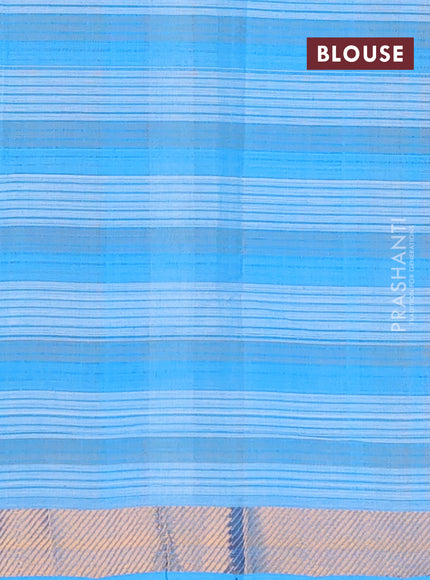 Mangalgiri cotton saree multi colour and off white with allover checked pattern and zari woven border