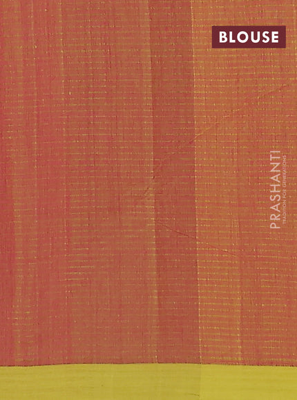 Mangalgiri cotton saree pink and mustard yellow with stripe pattern and simple border