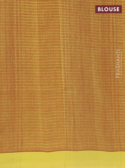 Mangalgiri cotton saree rustic brown and yellow with stripe pattern and simple border