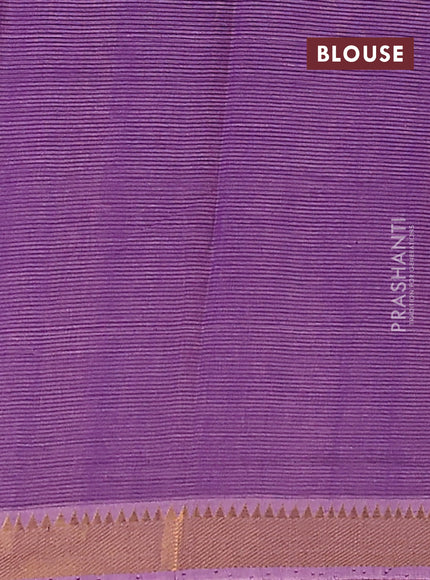 Mangalgiri cotton saree light pink and purple with allover stripe pattern and zari woven border
