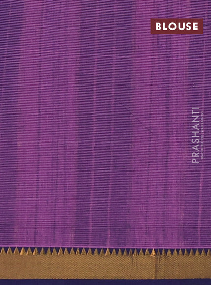 Mangalgiri cotton saree light pink and dark blue with allover stripe pattern and zari woven border