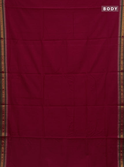 Red narayanpet cotton saree with matching neck piece