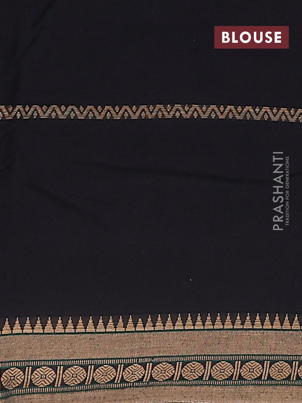 Black narayanpet cotton saree with matching neck piece