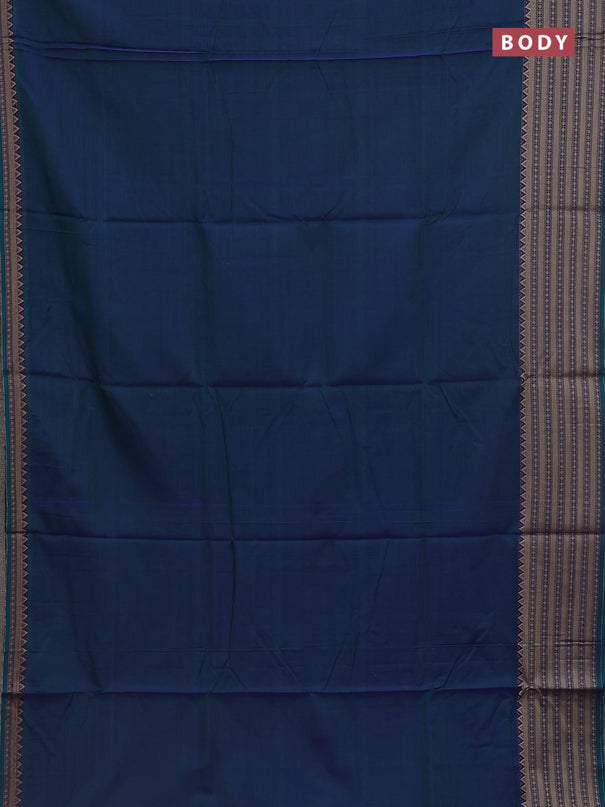 Blusih green narayanpet cotton saree with matching neck piece