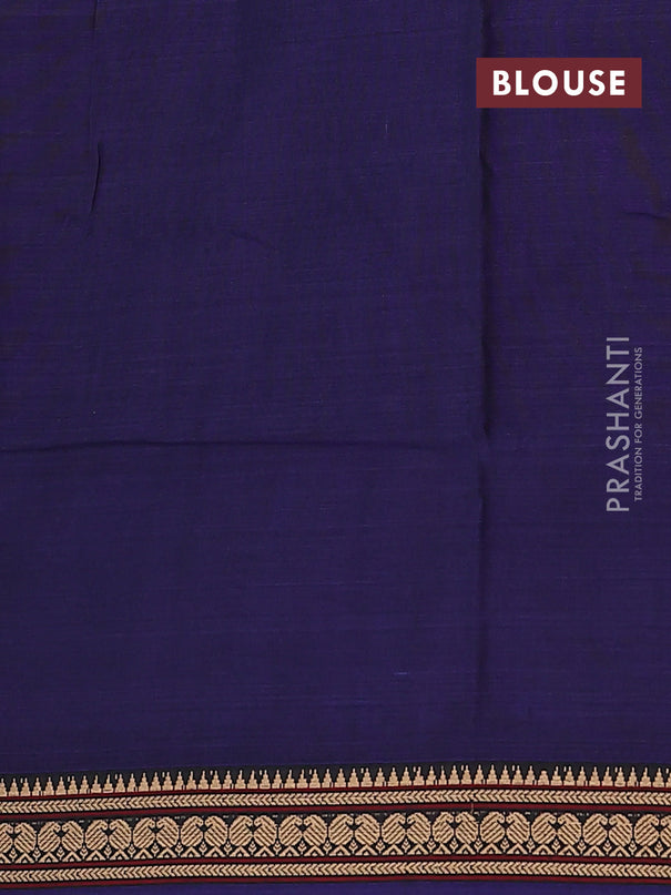 Navy Blue narayanpet cotton saree with matching neck piece