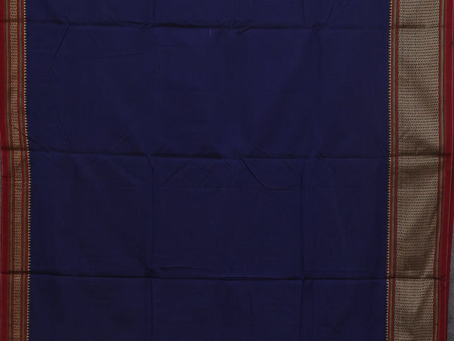 Blue narayanpet cotton saree with matching neck piece