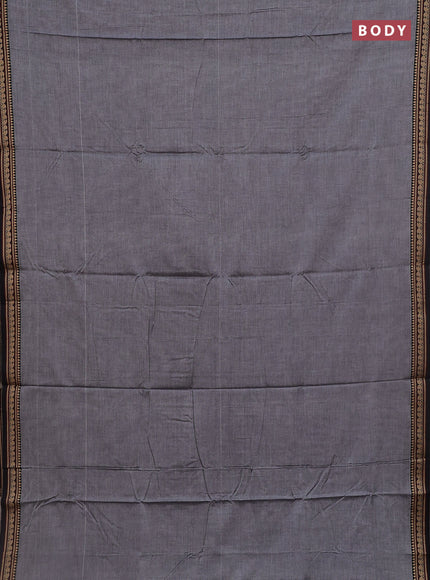 Grey narayanpet cotton saree with matching neck piece