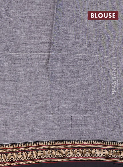 Grey narayanpet cotton saree with matching neck piece