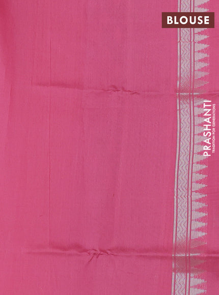 Banarasi Kora silk saree beige and pastel pink with allover jamdhani weaving