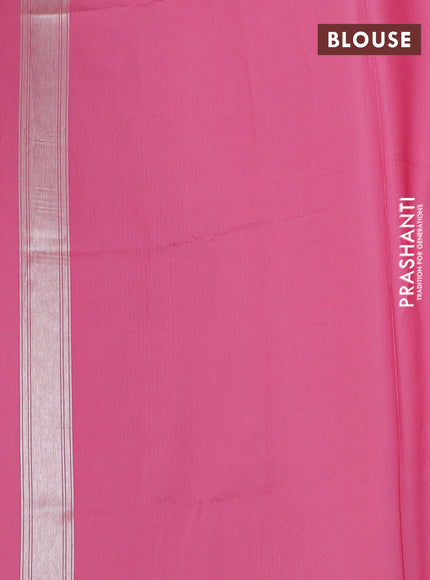 Banarasi Kora silk saree pastel grey and pink shade with allover jamdhani weaving