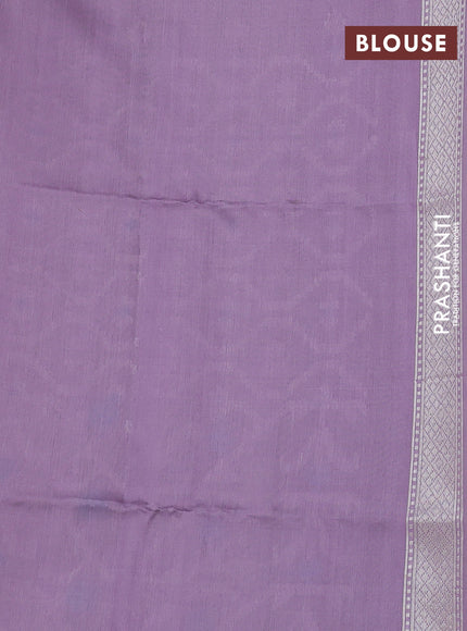 Banarasi Kora silk saree Cream and lavender with allover jamdhani weaving