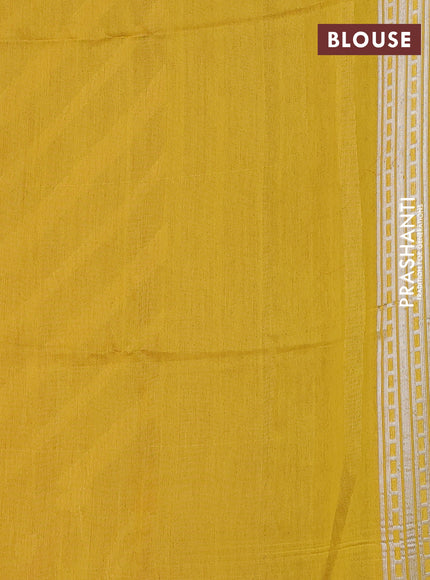Banarasi Kora silk saree peach shade and yellow with allover jamdhani weaving