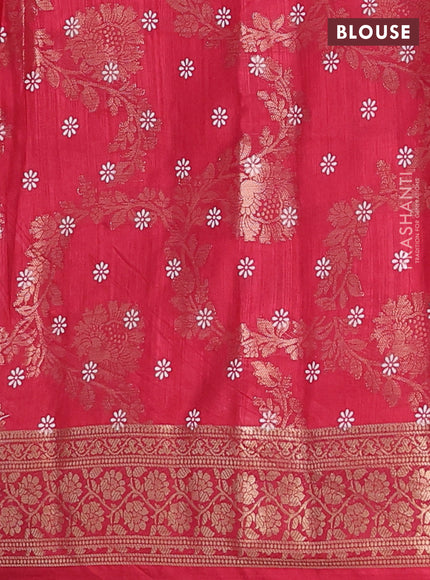 Semi dola saree maroon with allover zari weaves & floral prints and zari woven border