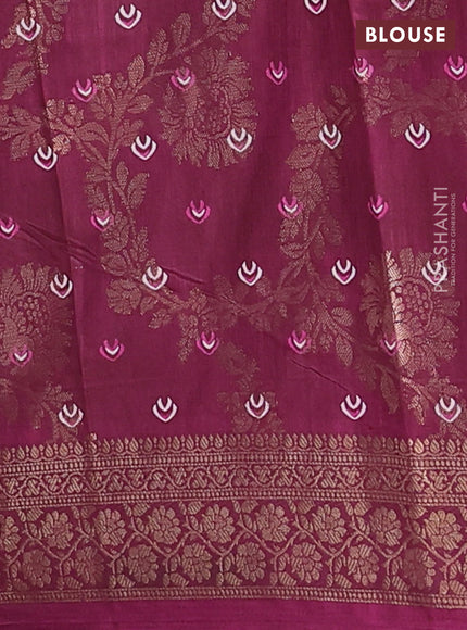 Semi dola saree deep maroon with allover zari weaves & floral prints and zari woven border