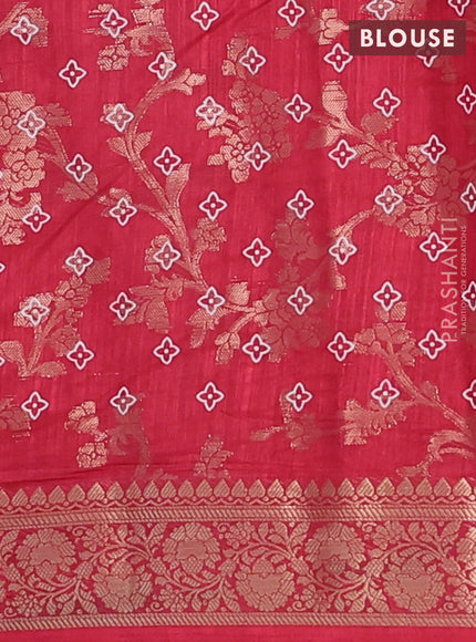 Semi dola saree maroon with allover zari weaves & floral prints and zari woven border