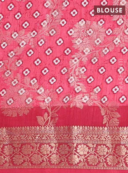 Semi dola saree maroon with allover zari weaves & floral prints and zari woven border