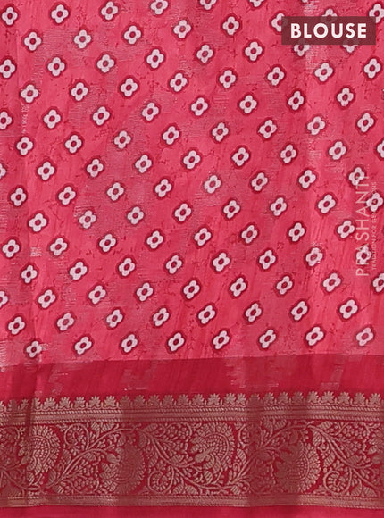Semi dola saree maroon with allover zari weaves & floral prints and zari woven border